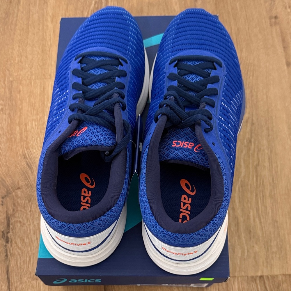 ASICS Royal Blue Sneakers with Orange Highlights